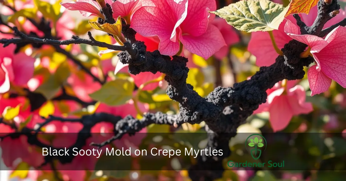 Black Sooty Mold on Crepe Myrtles